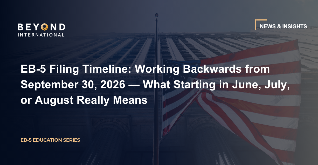 EB-5 申请时间表：从 2026 年 9 月 30 日倒推 — 6 月、7 月、8 月启动分别意味着什么